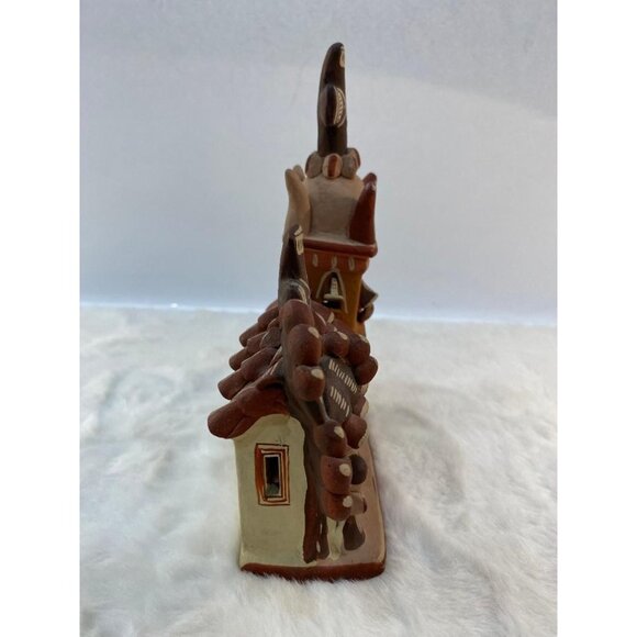 Vintage Peruvian Pottery Folk Art Church and Congregation Clay Terra Cotta - Picture 3 of 6